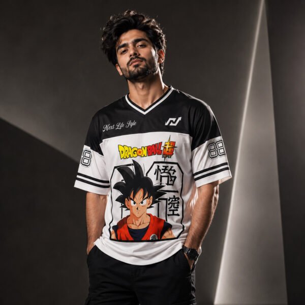 Men's Black/white Sports Shirt Athletic Jersey V Neck - GOKU