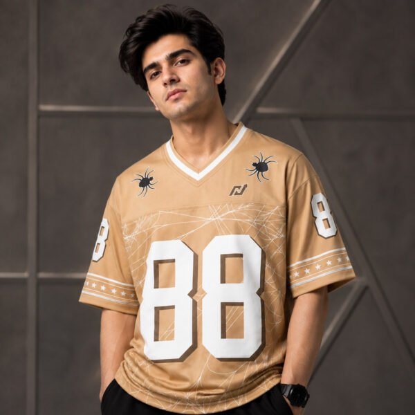 Men's bEIGE Sports Shirt Athletic Jersey V Neck - 88