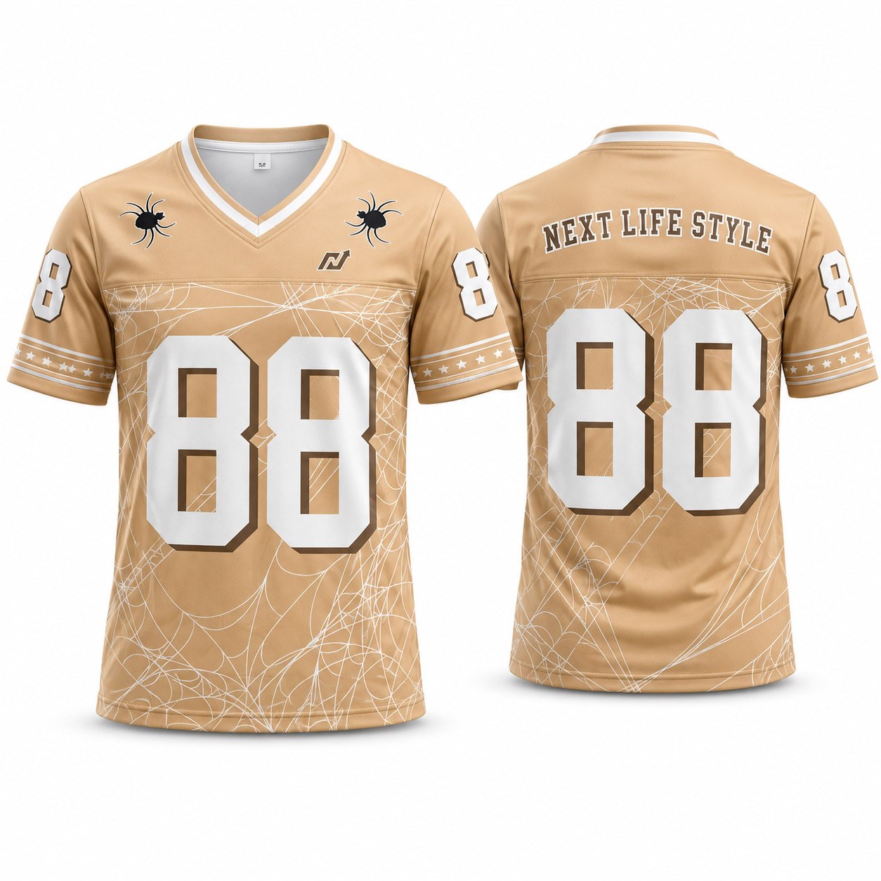 Men's bEIGE Sports Shirt Athletic Jersey V Neck - 88 - Image 5