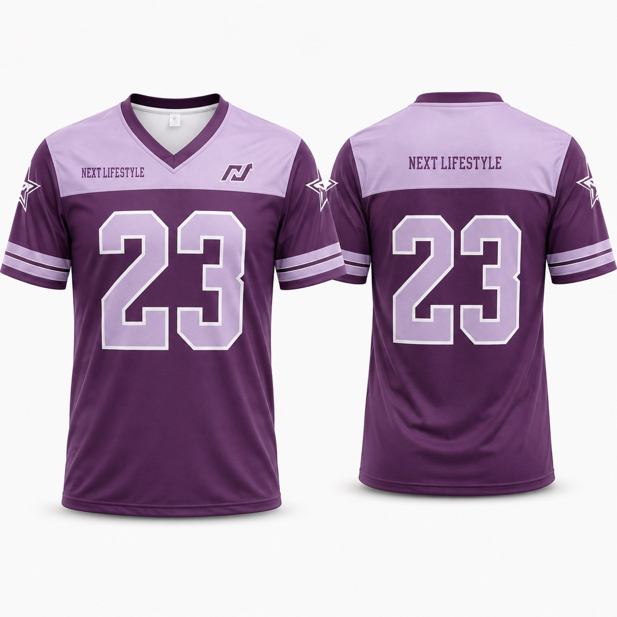 Women's Teamwear Jersey Blue Orange Sports Top Short Sleeve V Neck - Purple - Image 5