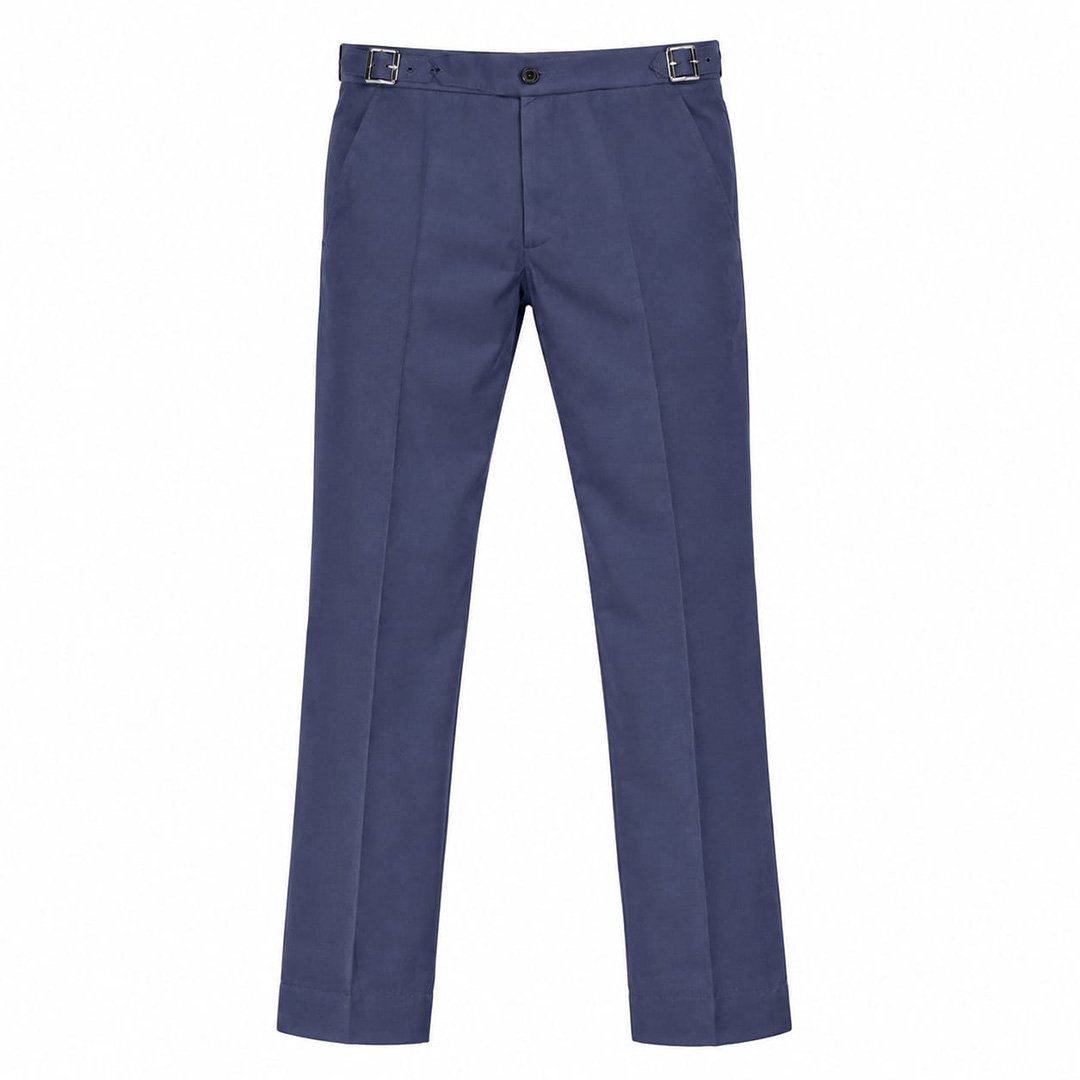 Men’s Navy Gurkha Trousers – Comfortable Stretch Casual Pants - Image 2