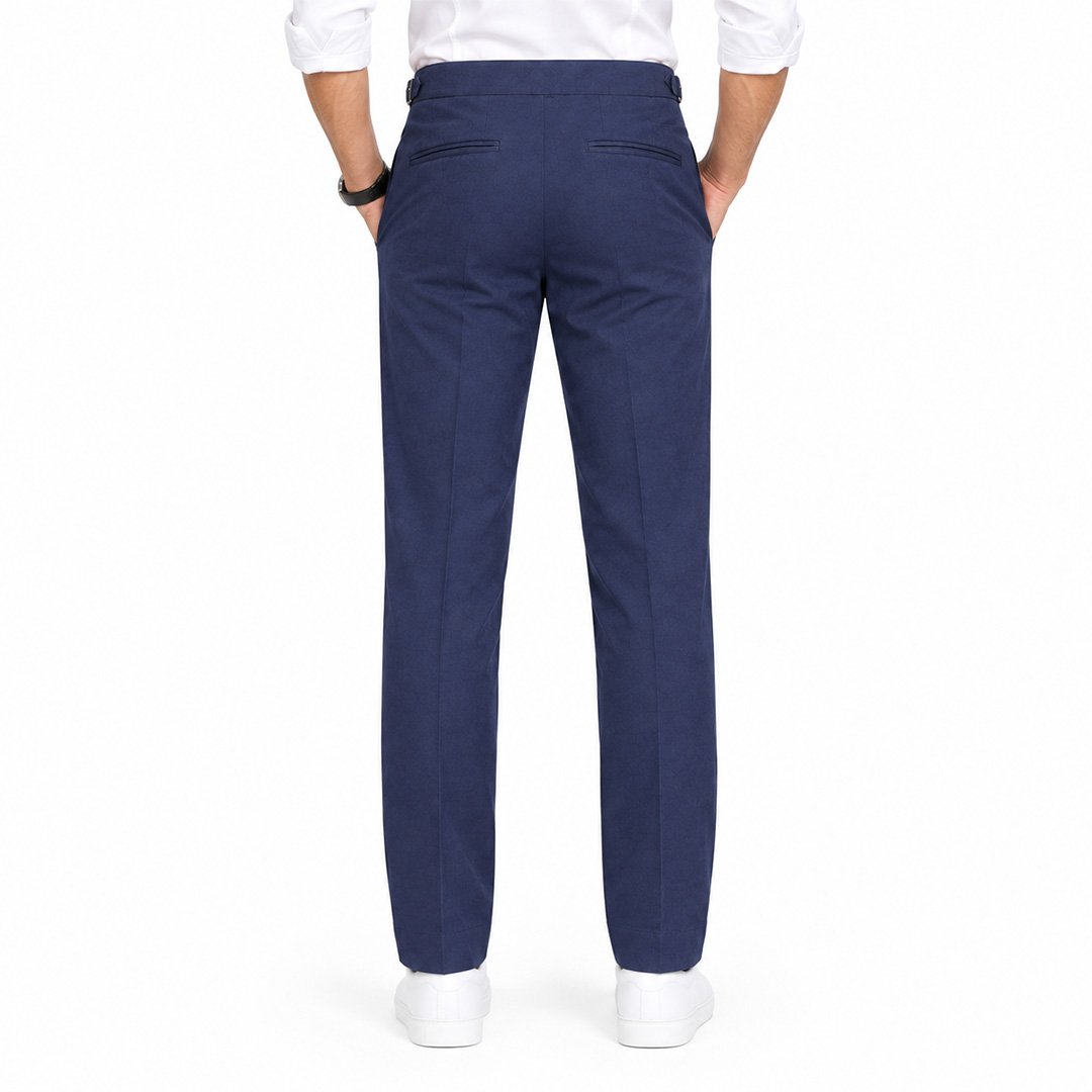 Men’s Navy Gurkha Trousers – Comfortable Stretch Casual Pants - Image 3