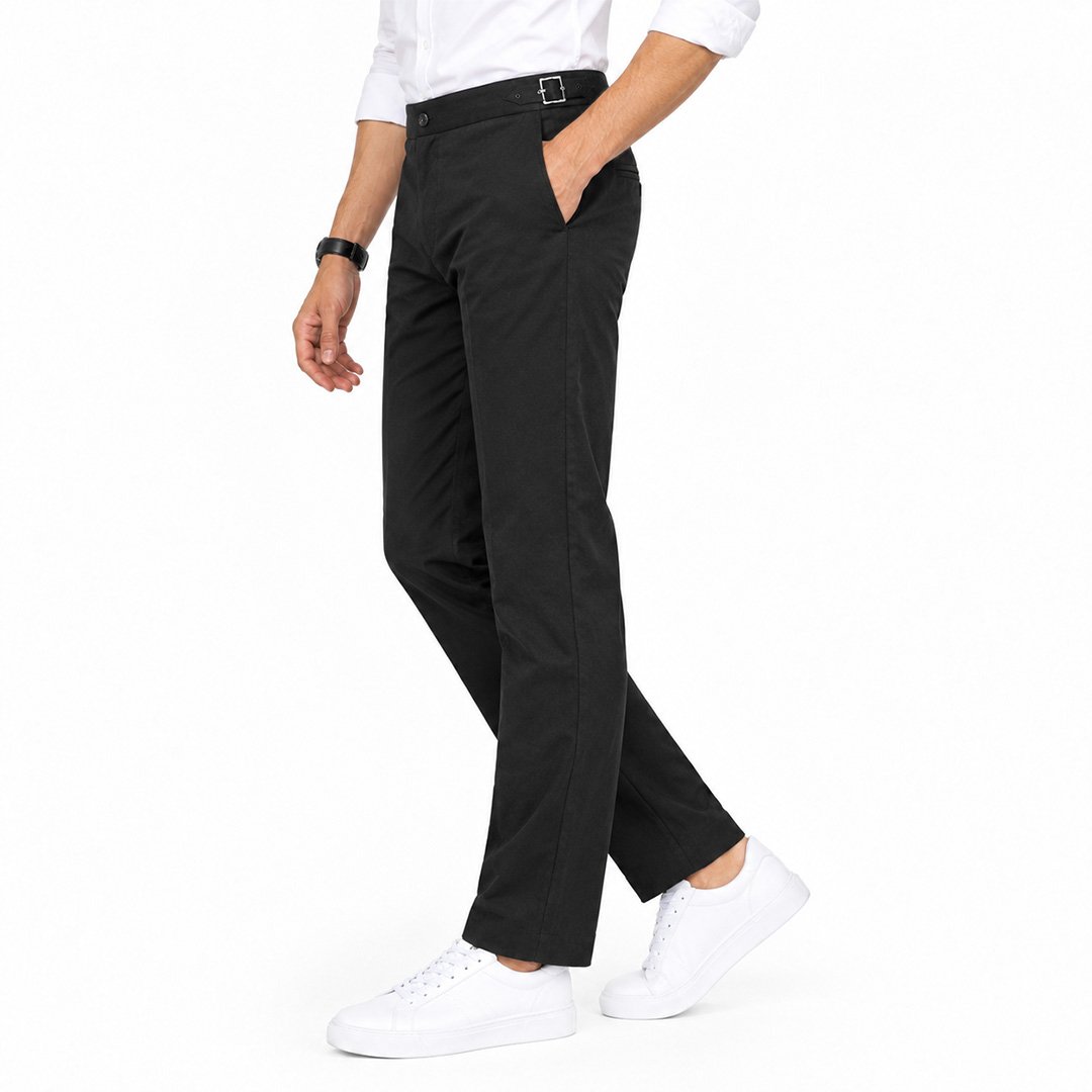 Men’s Black Gurkha Pants – Stretch Trousers | Smart Casual - Image 4