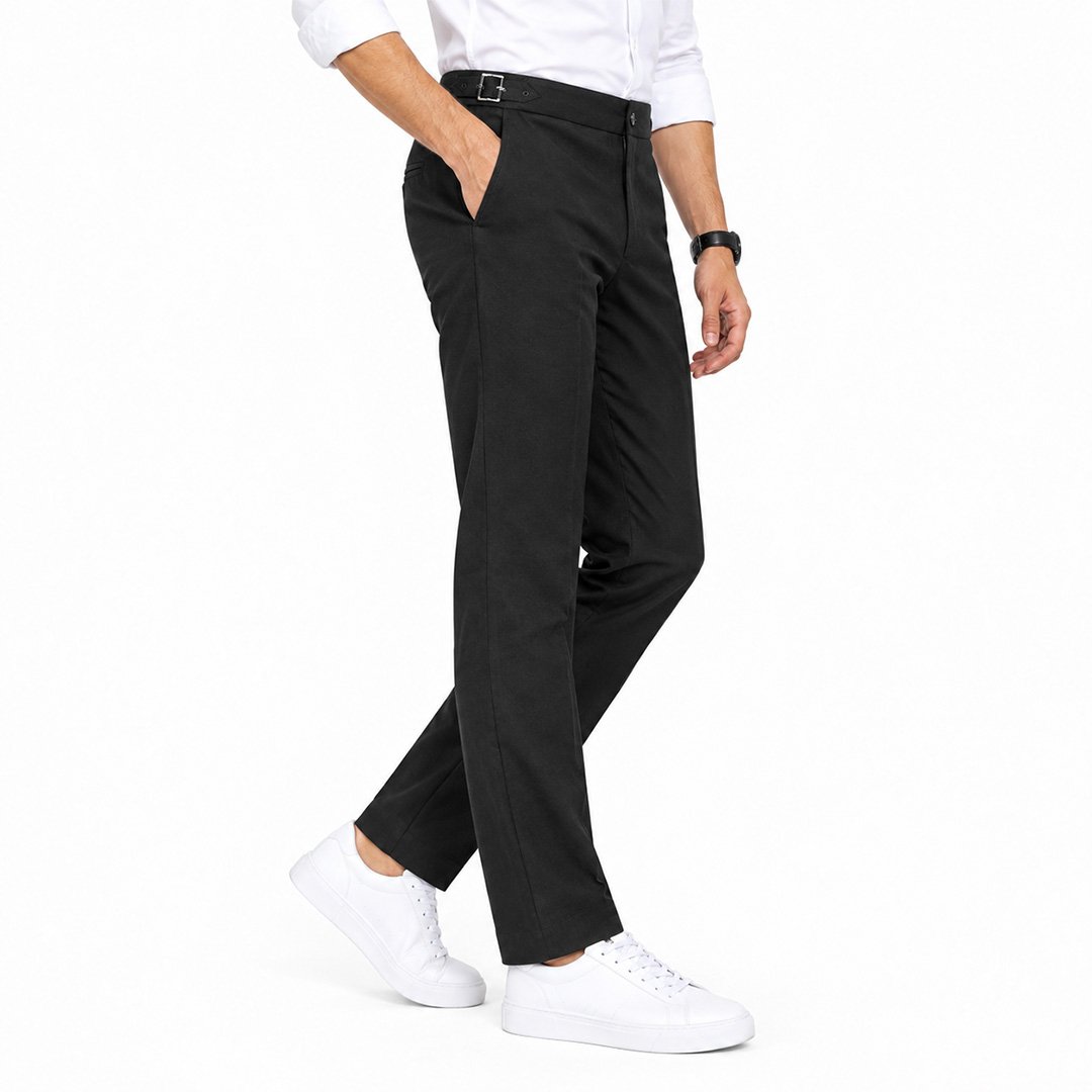 Men’s Black Gurkha Pants – Stretch Trousers | Smart Casual - Image 3