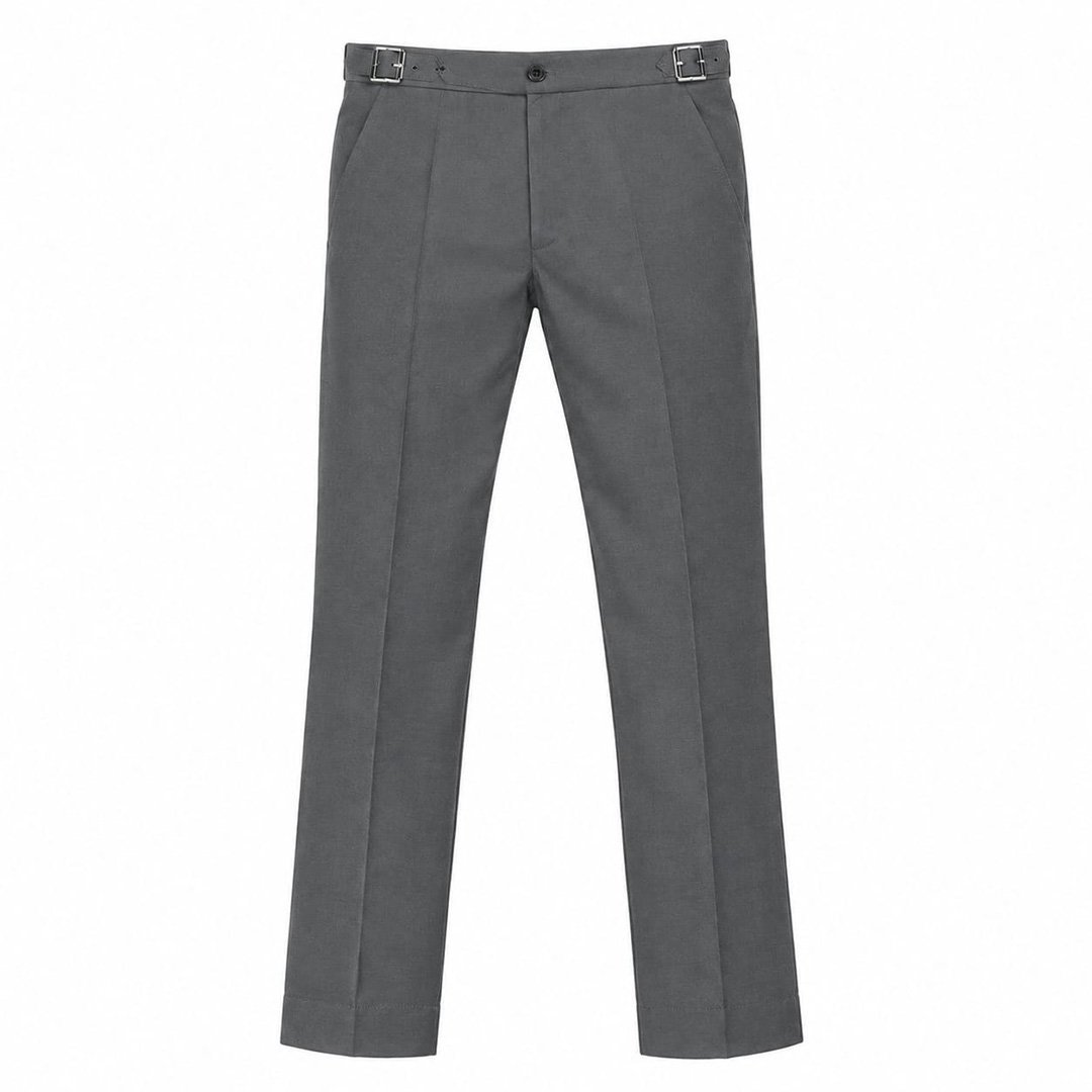 Men’s Dark Chocolate Grey Gurkha Pants – Stretch Trousers | Smart Casual - Image 2