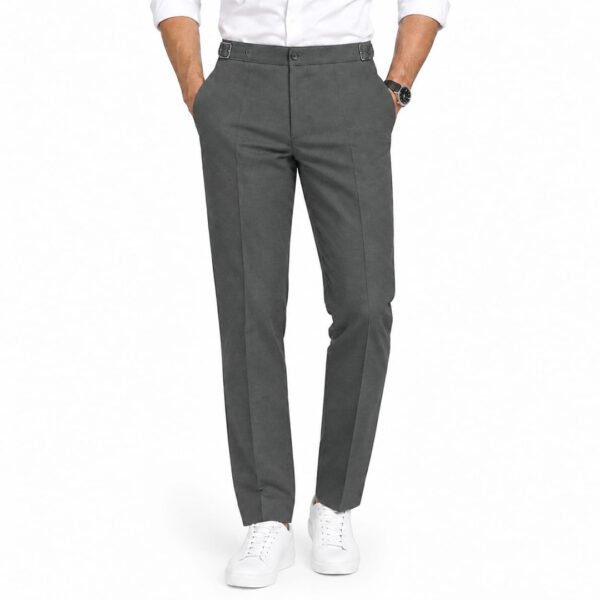 Men’s Dark Chocolate Grey Gurkha Pants – Stretch Trousers | Smart Casual