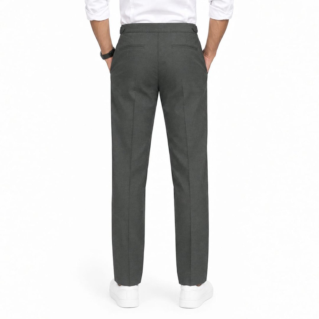 Men’s Dark Chocolate Grey Gurkha Pants – Stretch Trousers | Smart Casual - Image 3