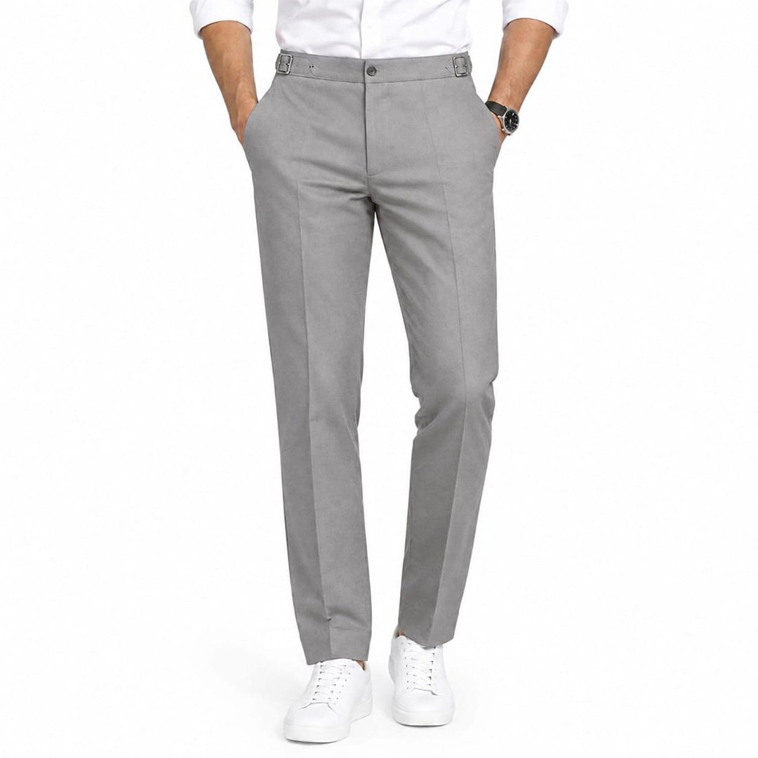 Men’s Cool Grey Gurkha Pants – Stretch Trousers | Smart Casual