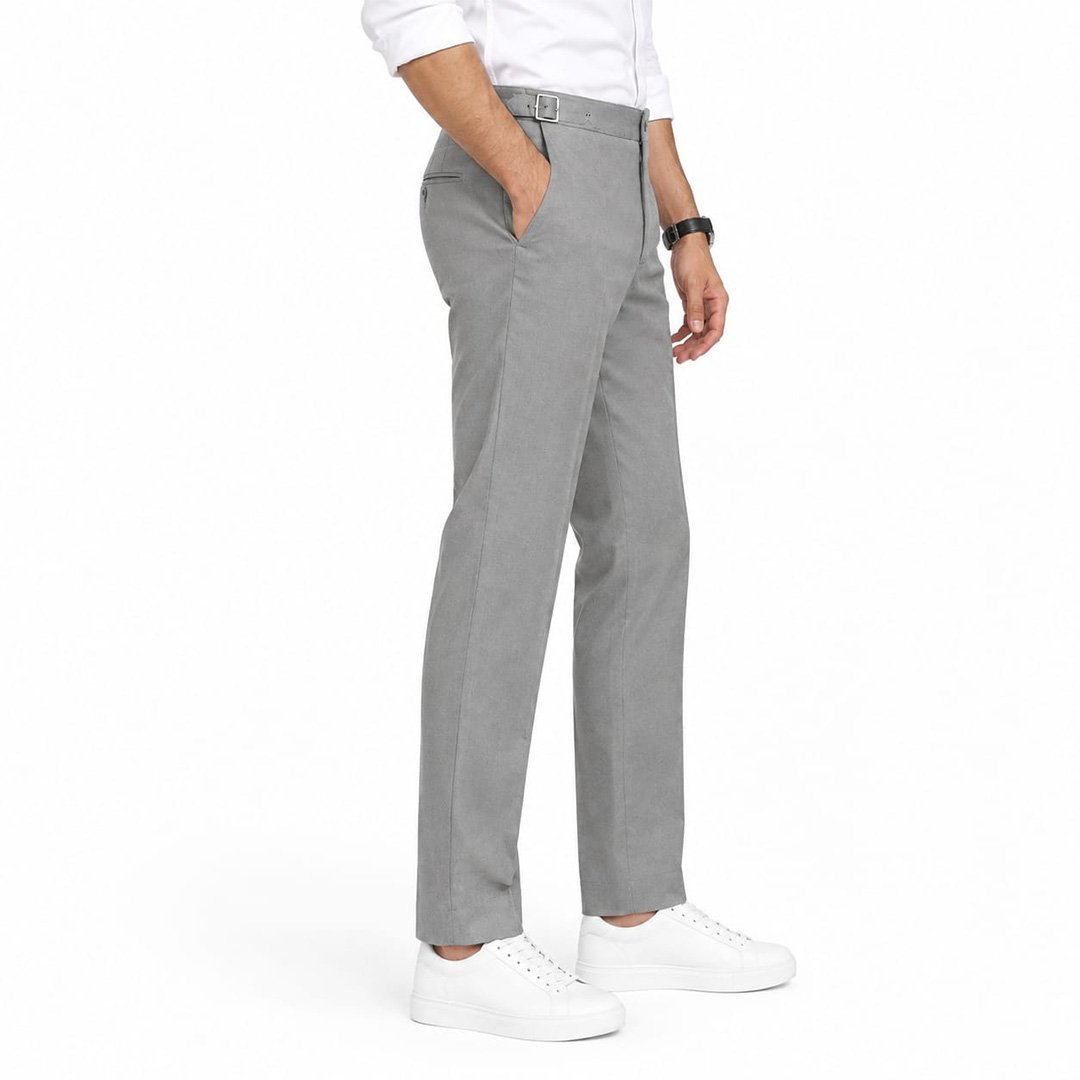 Men’s Cool Grey Gurkha Pants – Stretch Trousers | Smart Casual - Image 3